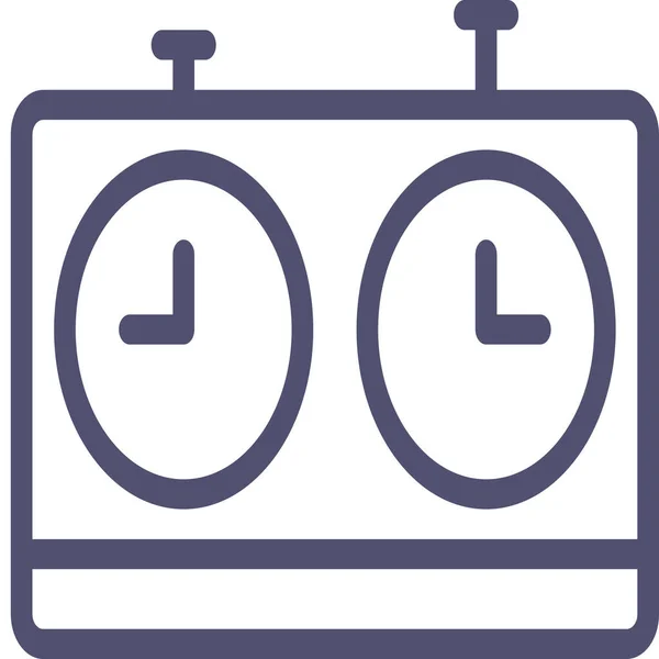 Icono Hora Del Reloj Ajedrez Estilo Esquema — Vector de stock