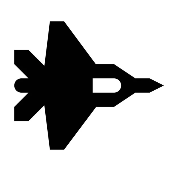 Bombardero Icono Avión Militar Estilo Sólido — Vector de stock