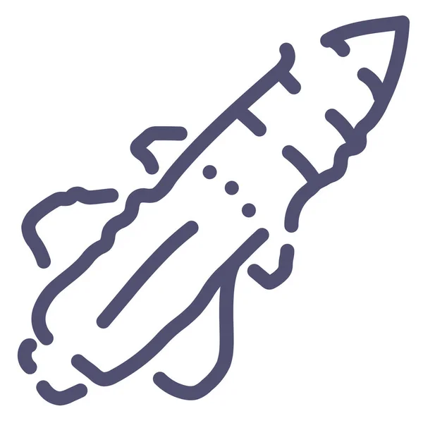 Cruise Missile Rocket Icon Outline Style — Stock Vector