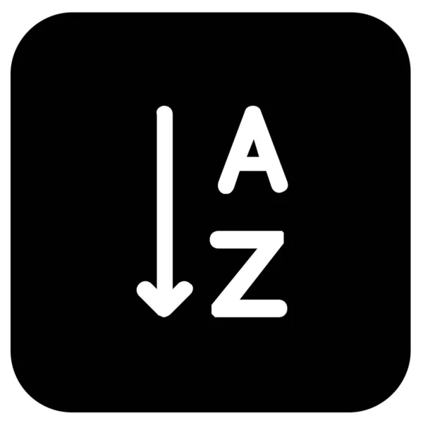 Значок Алфавіту Алфавітному Порядку Стилі Solid — стоковий вектор