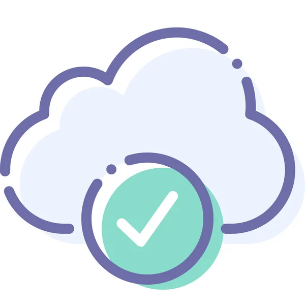 Cloud Datensymbol Prüfen — Stockvektor