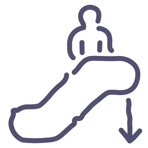 Rolltreppe Hinunter Bewegliches Symbol Outline Stil — Stockvektor