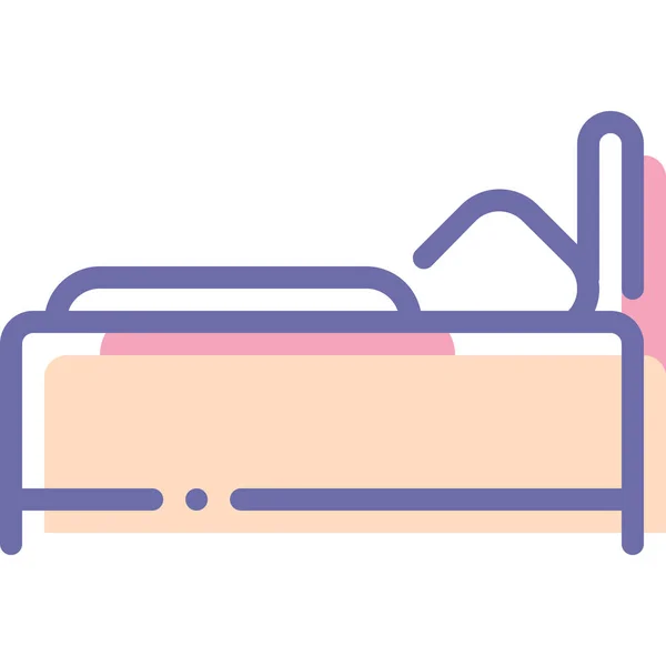 Bed Hotel Single Icon Dalam Gaya Filled Outline - Stok Vektor