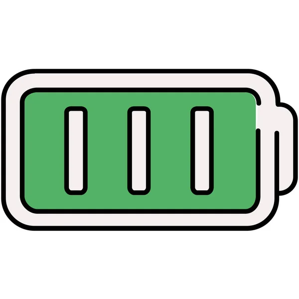 Ícone Linhas Completas Bateria Estilo Esboço Preenchido — Vetor de Stock