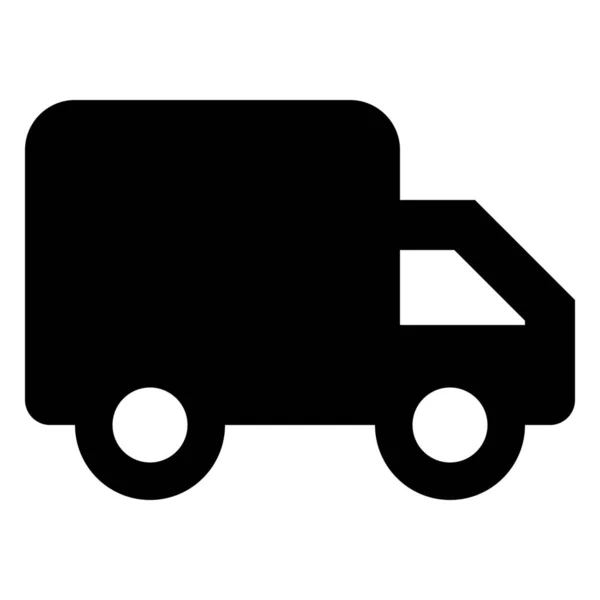 Verzending Vrachtwagen Pictogram Solid Stijl — Stockvector