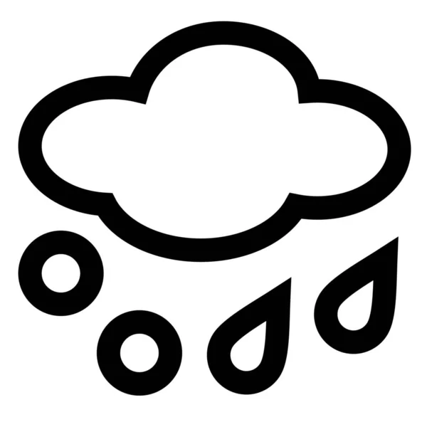 Rain Hail Icon Outline Style — Stock Vector