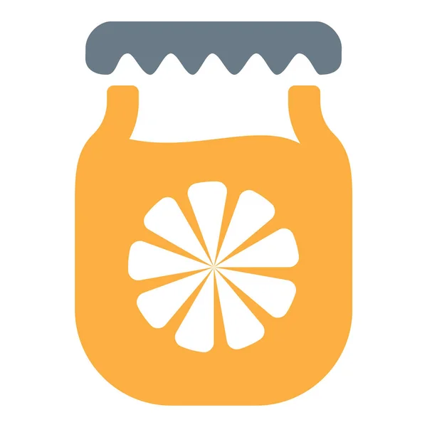 实风格的柑橘果酱罐图标 — 图库矢量图片