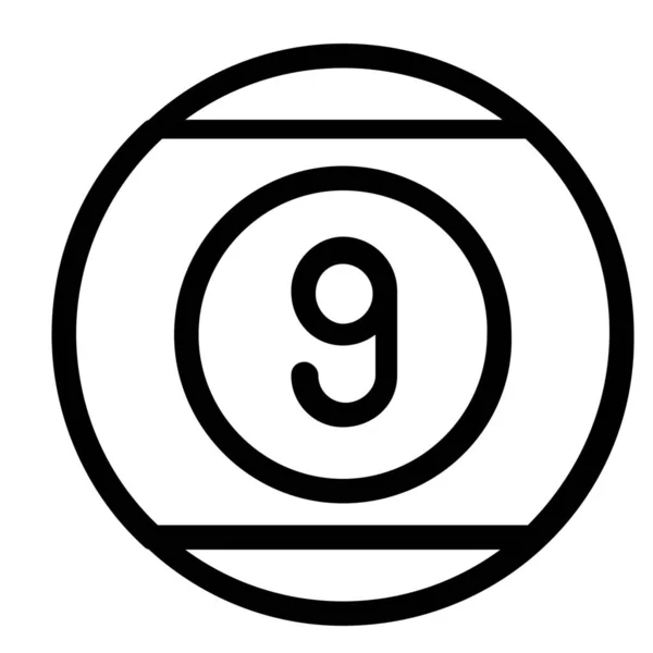 Ball Billiard Pool Icon Outline Style — 스톡 벡터