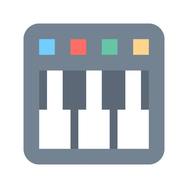 Keys Midi Icon Flat Style — Stock Vector