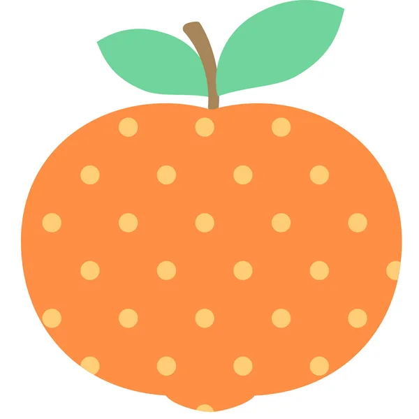 Zitrusfrüchte Mandarine Symbol Flachen Stil — Stockvektor