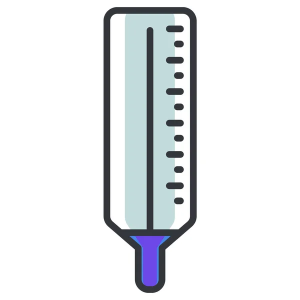 Thermometer Apparatuur Ziekenhuis Icoon Gevulde Omtrek Stijl — Stockvector