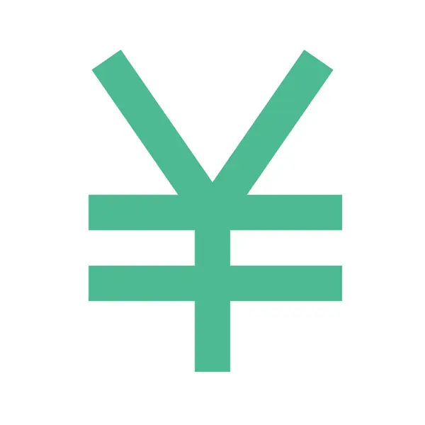 Valuta Pénz Yen Ikon Lapos Stílusban — Stock Vector