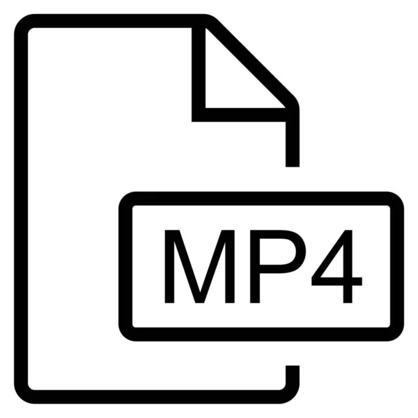 Εικονίδιο Περίγραμμα Τύπου Mime Mp4 Στυλ Περίγραμμα — Διανυσματικό Αρχείο