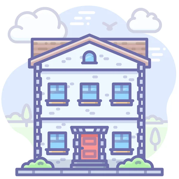 Apartamento Casa Casa Icono — Vector de stock