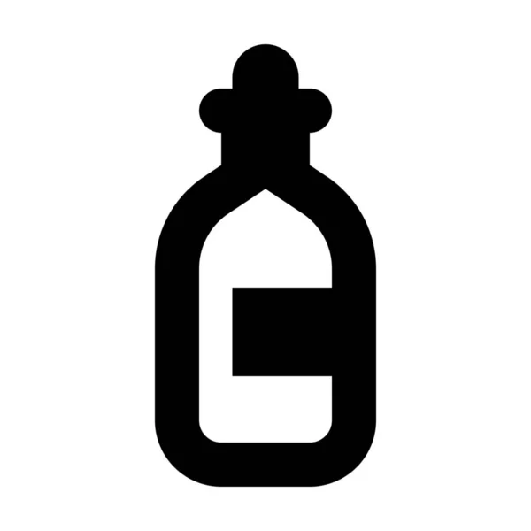 Икона Вина Бутылки Твердом Стиле — стоковый вектор
