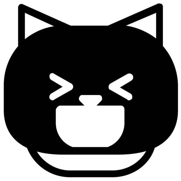 猫の絵文字 Solid Styleの幸せなアイコン — ストックベクタ