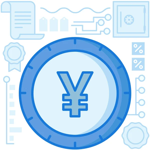 Boekhouding Cash Munt Pictogram — Stockvector