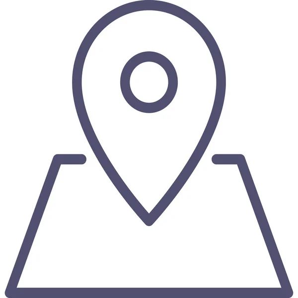 Coordenada Gps Ubicación Icono Estilo Esquema — Vector de stock