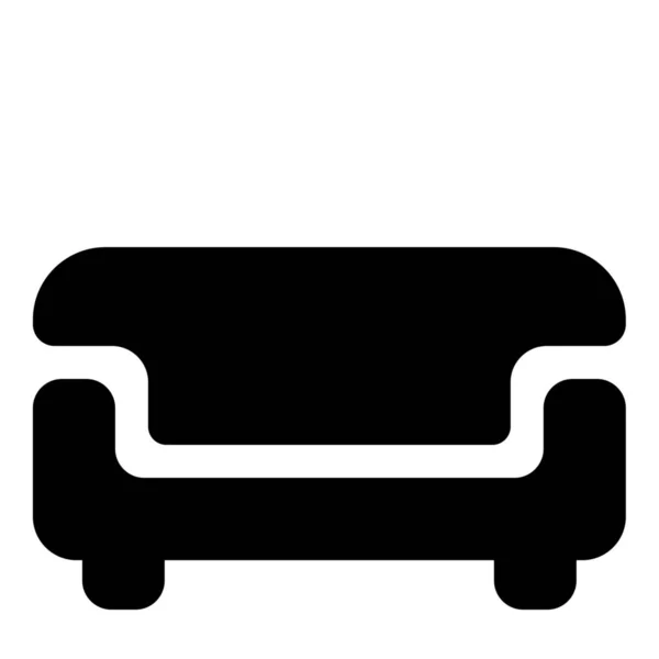 Bútor Belső Kanapé Ikon Szilárd Stílusban — Stock Vector