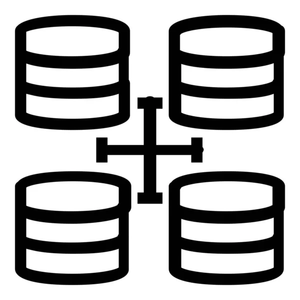 Servidor Base Datos Icono Esquema Estilo Esquema — Vector de stock