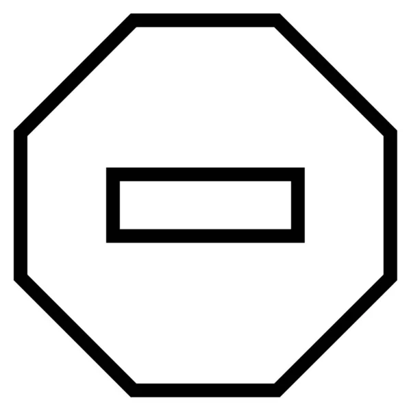 Block Stop Icône Contour Dans Style Contour — Image vectorielle