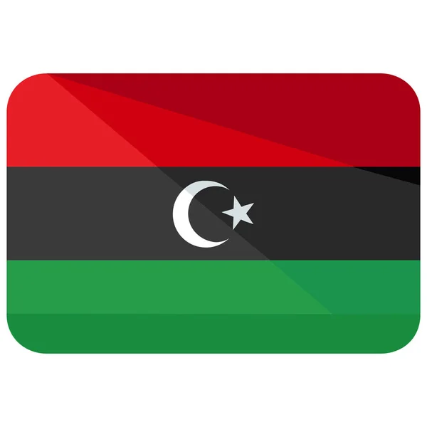 Libya Icono Bandera Del País Estilo Plano — Archivo Imágenes Vectoriales