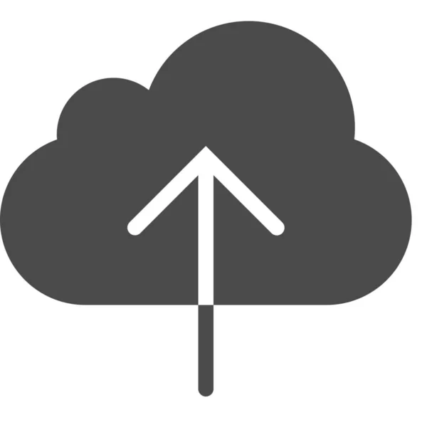 Εικονίδιο Αποστολής Δεδομένων Cloud Στερεό Στυλ — Διανυσματικό Αρχείο