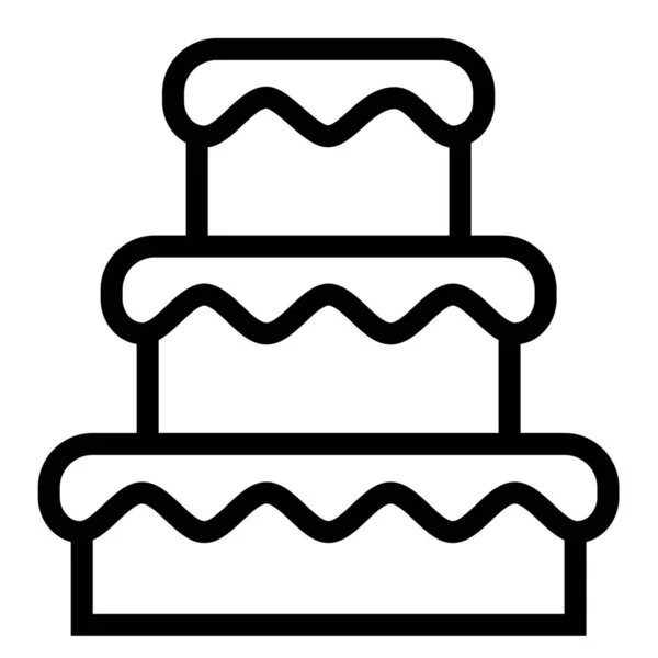 Иконка Свадебного Контура Торта Стиле Наброска — стоковый вектор