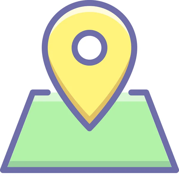 Location Marker Pin Icon Filled Outline Style — 스톡 벡터