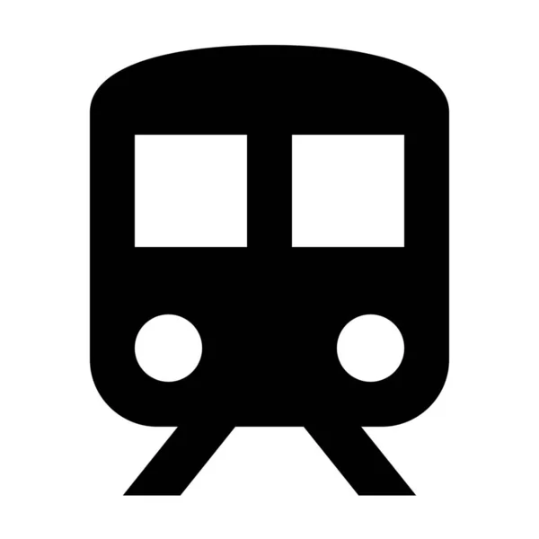 Demiryolu Işaret Tren Simgesi Solid Stili — Stok Vektör