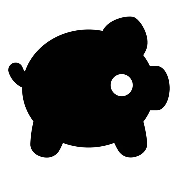 Ikon Uang Tunai Piggy Dalam Gaya Solid - Stok Vektor