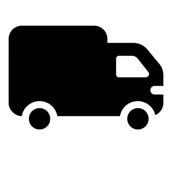 Ikon Pengiriman Lorry Transport Dalam Gaya Solid - Stok Vektor