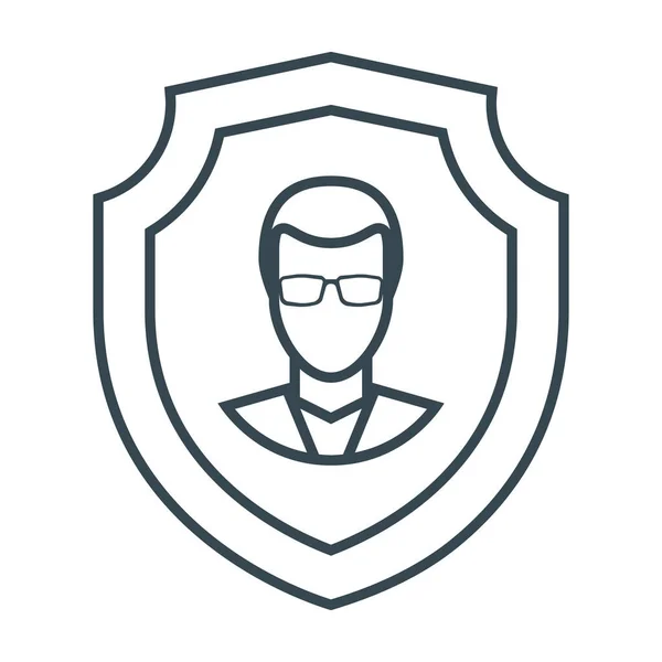 Account Private Secure Icon Outline Style — Stock Vector