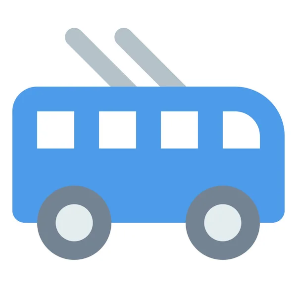 Icono Carretilla Transporte Autobús Estilo Plano — Vector de stock