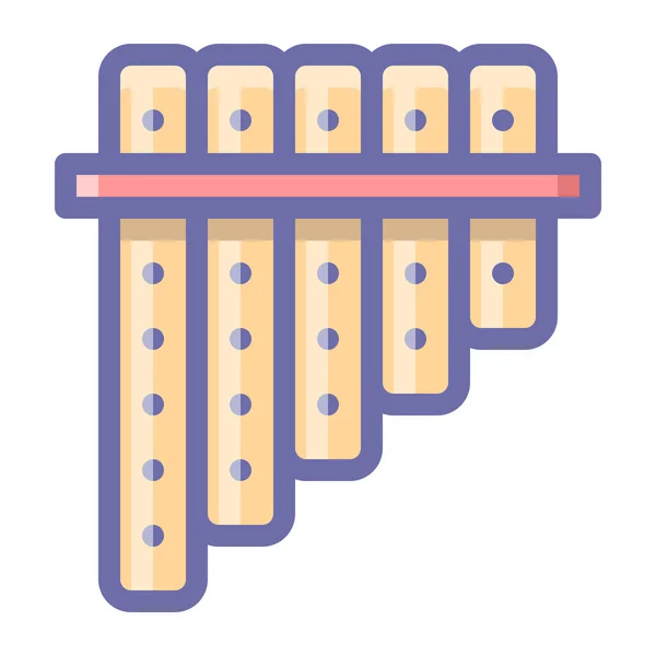 Instrumento Flauta Icono Cacerola Estilo Contorno Lleno — Archivo Imágenes Vectoriales