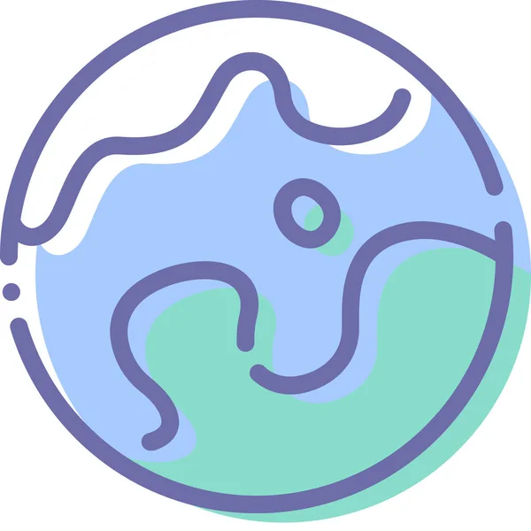 Kosmos Earth Planet Icon Filled Obrysu Style — Stockový vektor