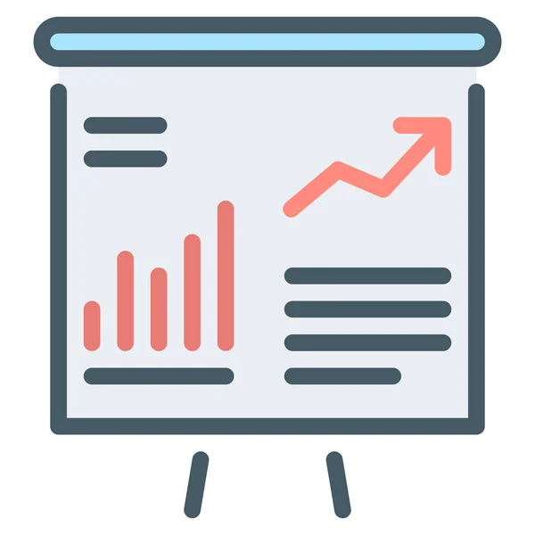 Grafiek Financieel Verslag Icoon Gevulde Schema Stijl — Stockvector