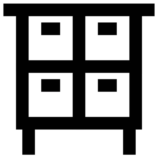 Декоративні Висувні Ящики Меблів Стилі Контур — стоковий вектор