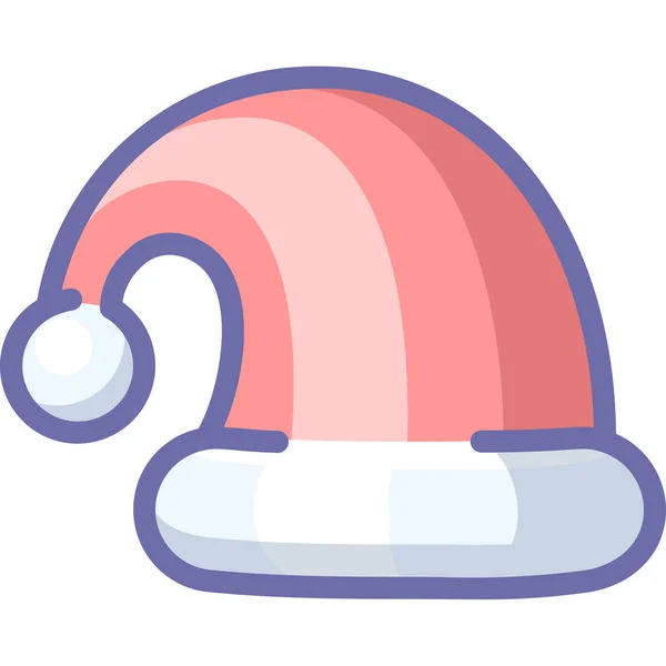 Παγετός Εικονίδιο Καπέλο Santa Στυλ Γεμισμένο Περίγραμμα — Διανυσματικό Αρχείο