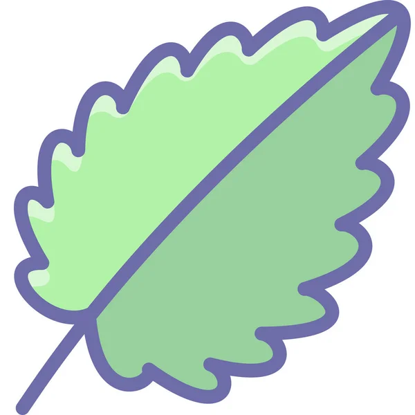 Herb Leaf Filled Outline Icon Filled Outline Style — Stock Vector