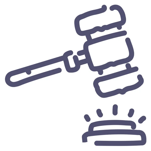 Gavel Judge Justice Icon Outline Style — Stock Vector