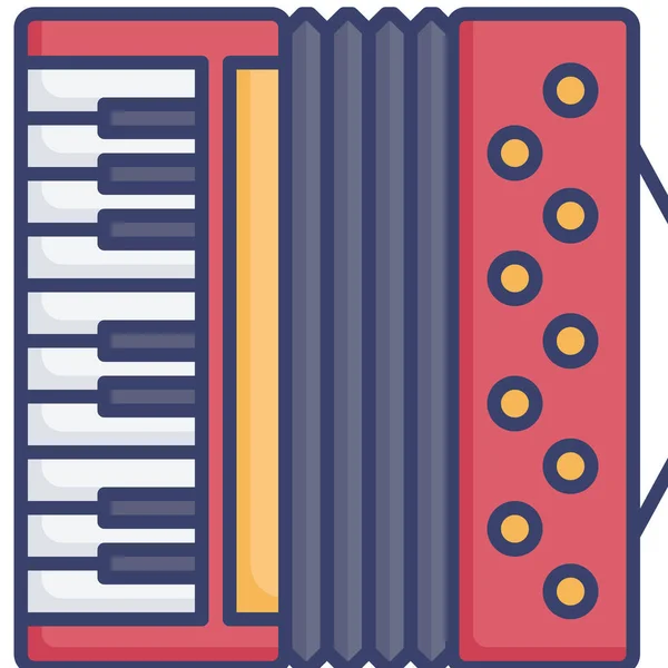 Accordéon Icône Instrument Divertissement — Image vectorielle