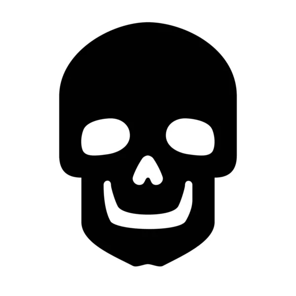 Roger Skeleton Skull Icon Soliden Stil — Stockvektor