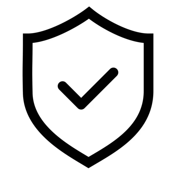 Icono Protección Seguridad Estilo Esquema — Vector de stock