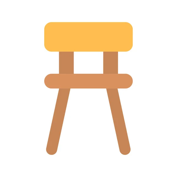 酒吧椅子家具图标平面风格 — 图库矢量图片