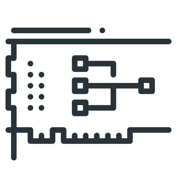 Ícone Hardware Rede Chip — Vetor de Stock