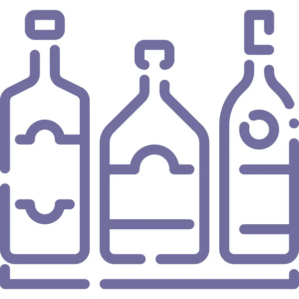 Ikon Botol Botol Alkohol Dalam Kategori Makanan Minuman - Stok Vektor