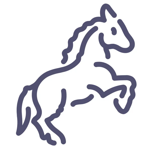 Cavalo Égua Prance Ícone Estilo Esboço —  Vetores de Stock