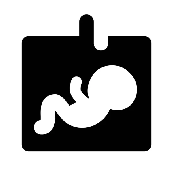 Μωρό Υπερηχογράφημα Ιατρικό Εικονίδιο Στερεό Στυλ — Διανυσματικό Αρχείο