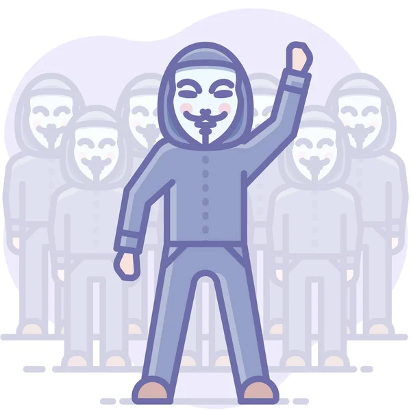Anonymní Ikona Schůzky Hackerů — Stockový vektor
